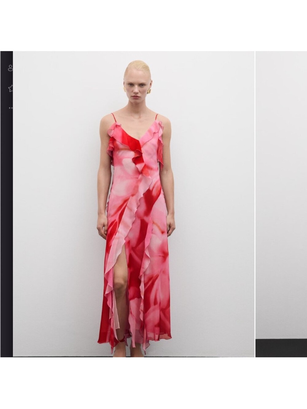 MANGO Ruffles slit dress